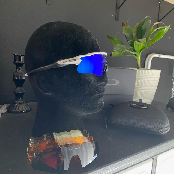 Oakley AR Glasses with Blue and White Frame